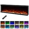 Front. Costway - Costway 60" Wide 3-Sided Electric Fireplace Insert 750with 1200W Recessed Wall-Mounted Heater - 60" Black.