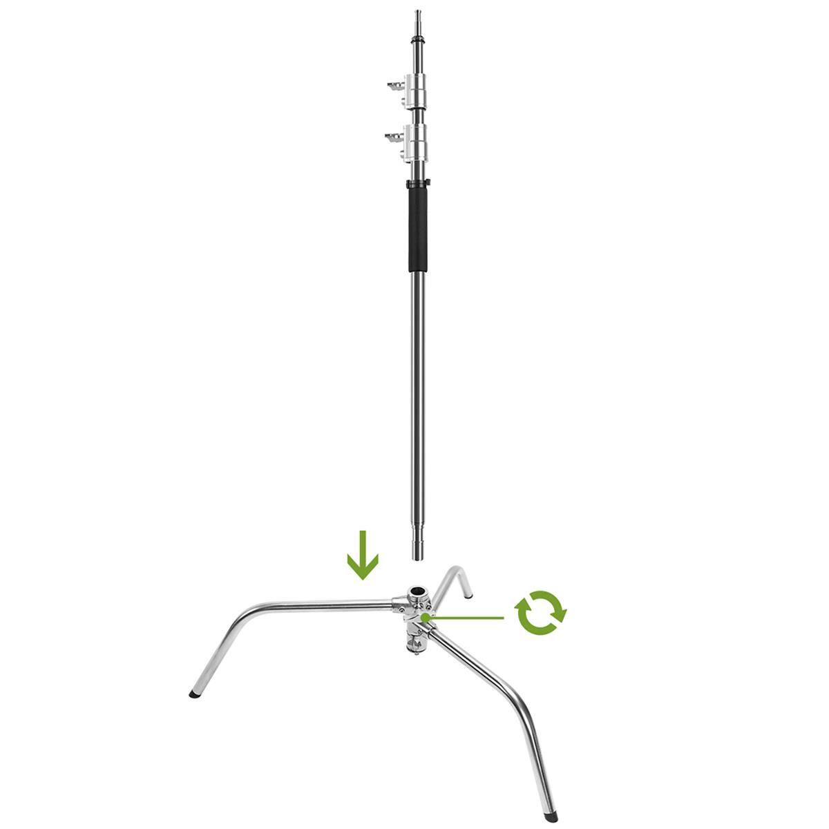 Alt View 1. GVM - GVM Great Video Maker C330 10.5' Turtle Base C-Stand and Grip Arm Kit, Chrome, 2-Pack.