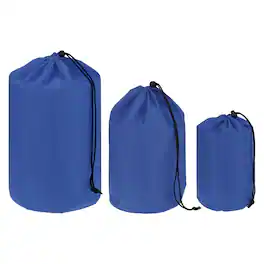 Unique Bargains - Drawstring Bag with Toggle & Cinch - Portable Outdoor Ditty Storage Sack, Set 10/12.6/17in for Backpacking Camping - Sapphire