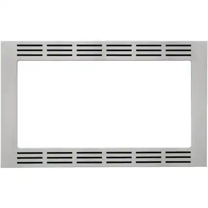 Front. Panasonic - 27" Trim Kit for Select Microwaves - Stainless steel.