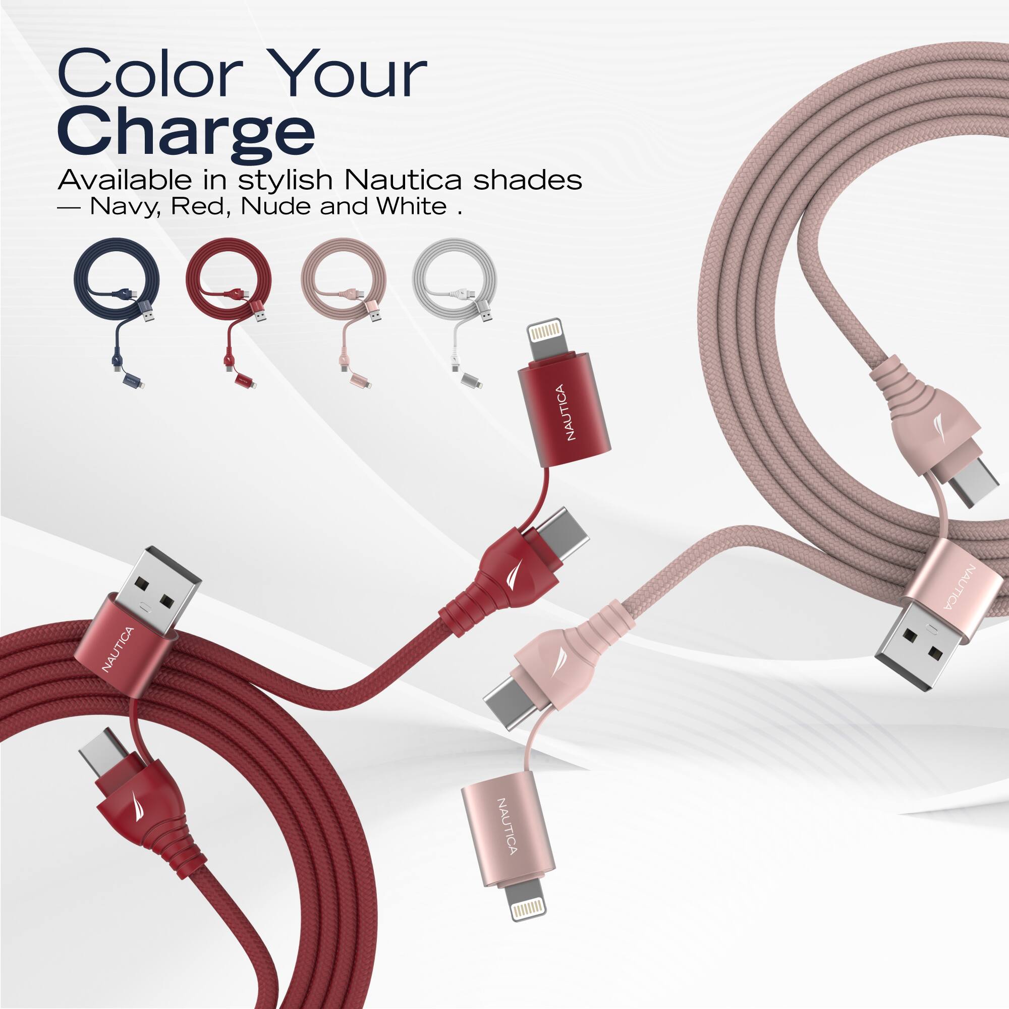 Color Your Charge

Available in stylish Nautica shades - Navy, Red, Nude and White.