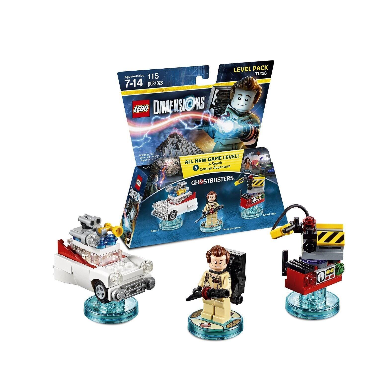 Ages/edades 7-14  
115 pcs/pzs  

LEGO DIMENSIONS LEVEL PACK 71228  

Building Toy  
Juego de Construcción  

ALL NEW GAME LEVEL!  
Central Adventure  
GHOSTBUSTERS  

Peter Venkman  
Great Trap  

LEVEL PACK  
71228  

Batería 1