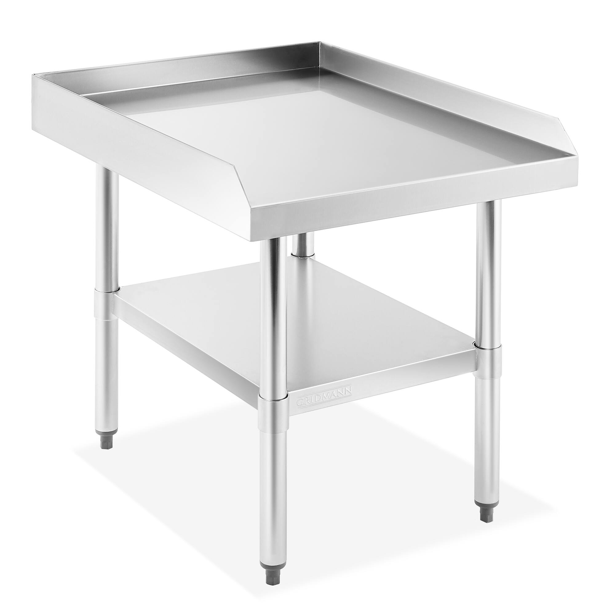 Front. GRIDMANN - 30 x 24-in Stainless Steel NSF Grill Table with Undershelf - Silver.