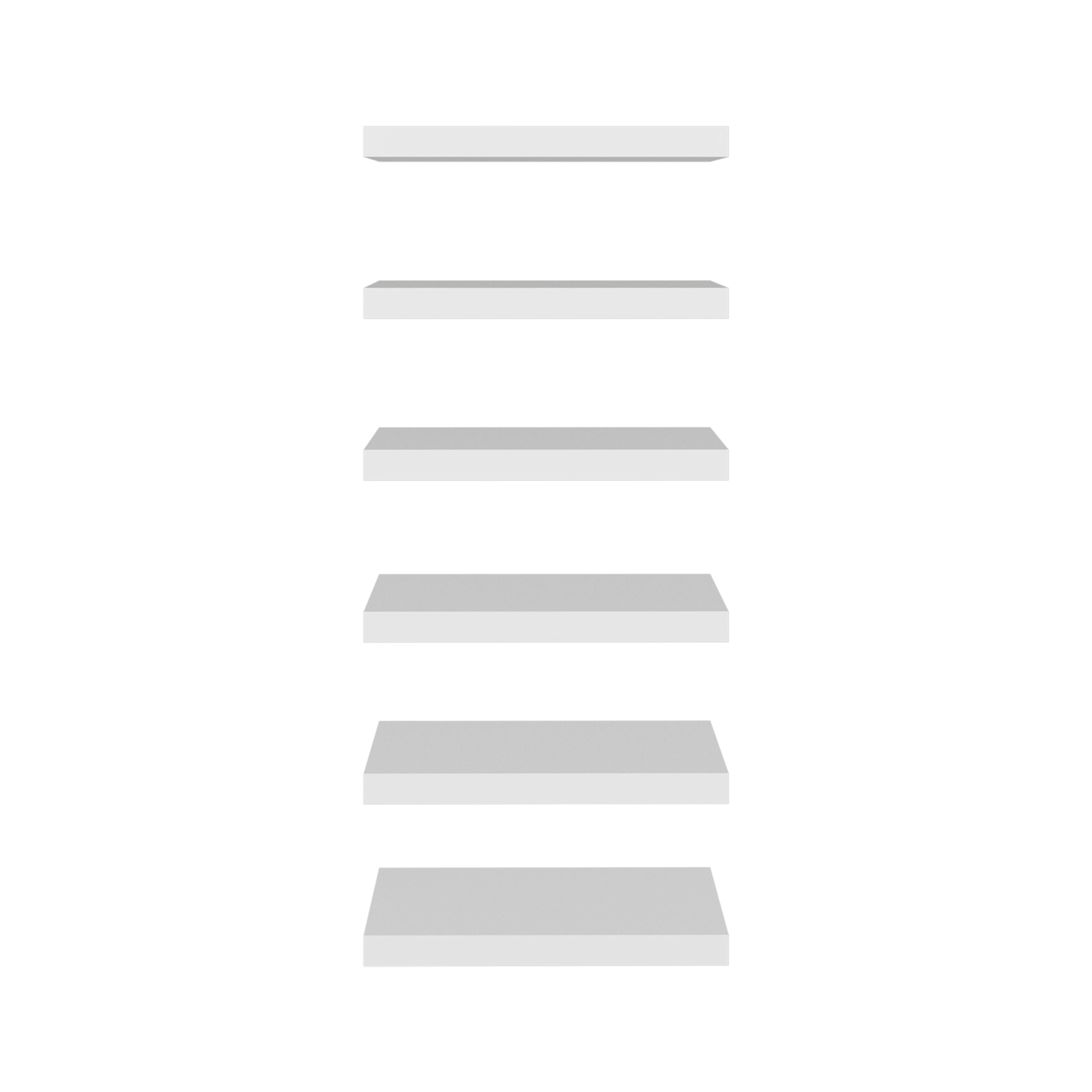 Left. TuHome - 18" x 8" Floating Wall Shelf, Wall-Mounted Display Ledge for Living Room, Bedroom or Office Storage - White.