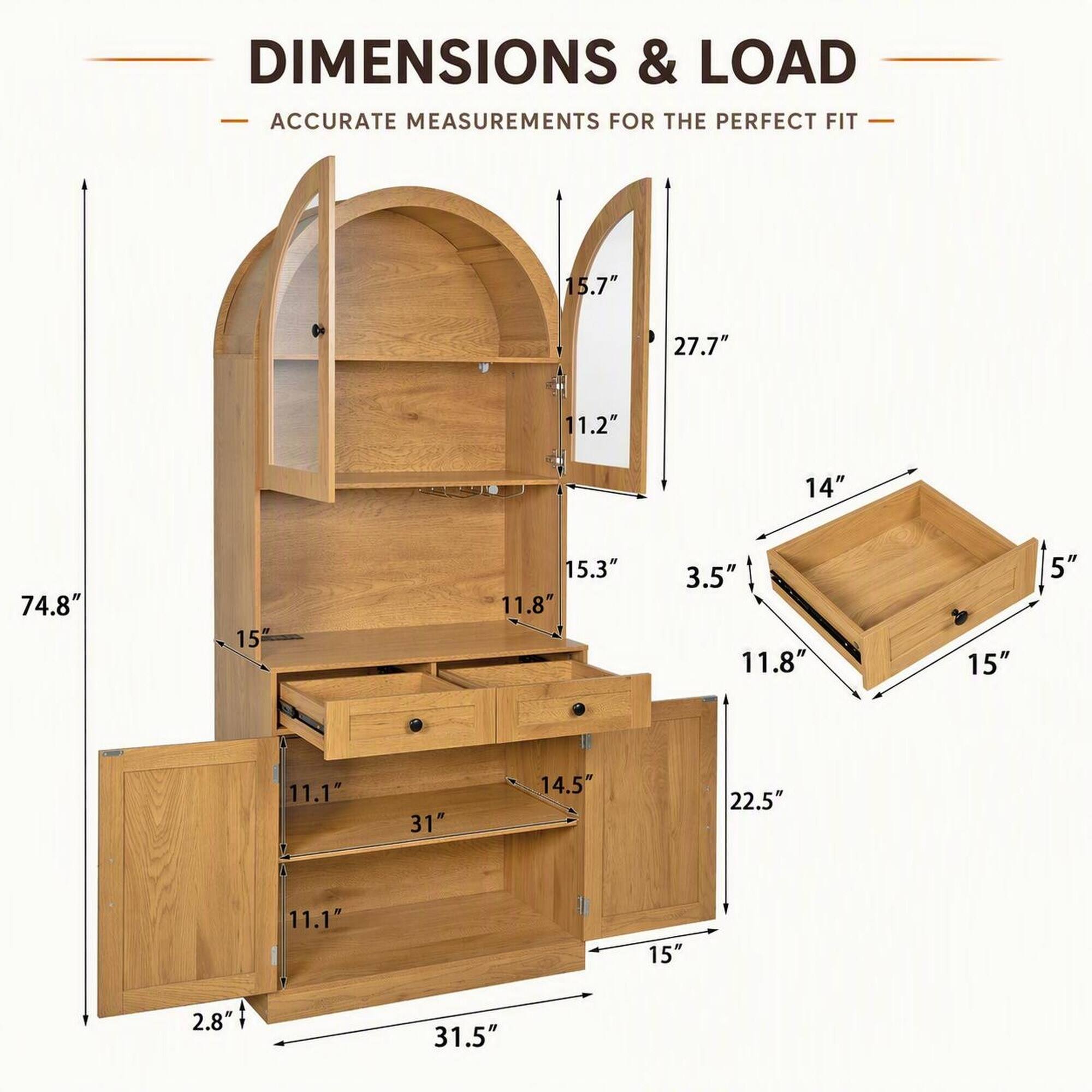 DIMENSIONS & LOAD - ACCURATE MEASUREMENTS FOR THE PERFECT FIT -

- 15.7"
- 27.7"
- 11.2"
- 14"
- 74.8"
- 15"
- 15.3" 11.8"
- 3.5" 11.8"
- 15"
- 5"
- 11.1"
- 31"
- 14.5"
- 22.5"
- 11.1"
- 15"
- 2.8"
- 31.5"