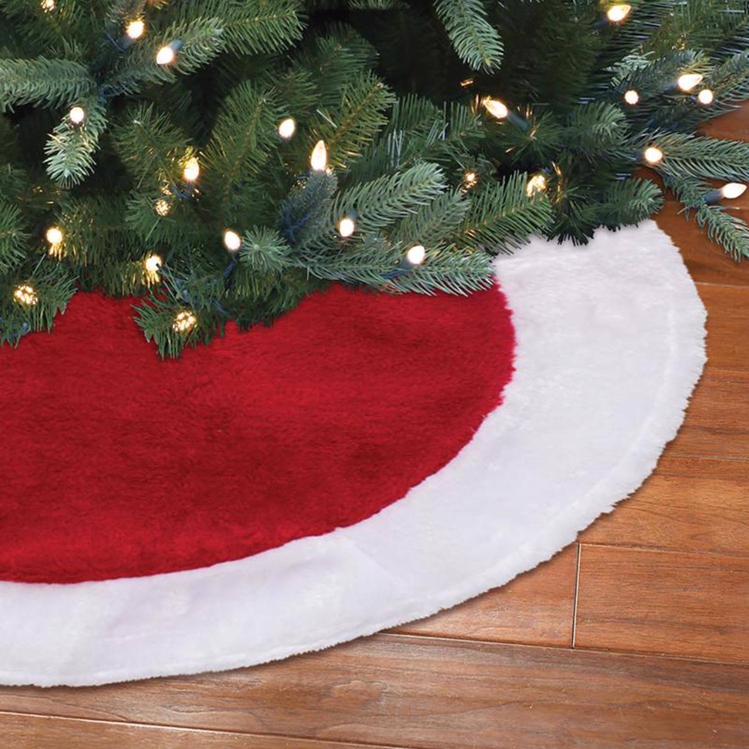 Left. Dyno - Dyno Red/White Tree Skirt - Red|White.