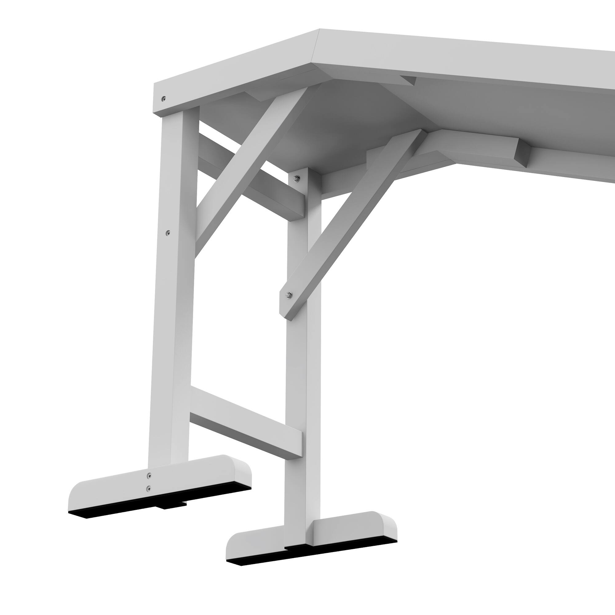 Alt View 5. Pawhut - Dog Ramp for Bed, Pet Ramp for Dogs with Non-Slip Carpet and Top Platform, 74" x 16" x 25" - White.