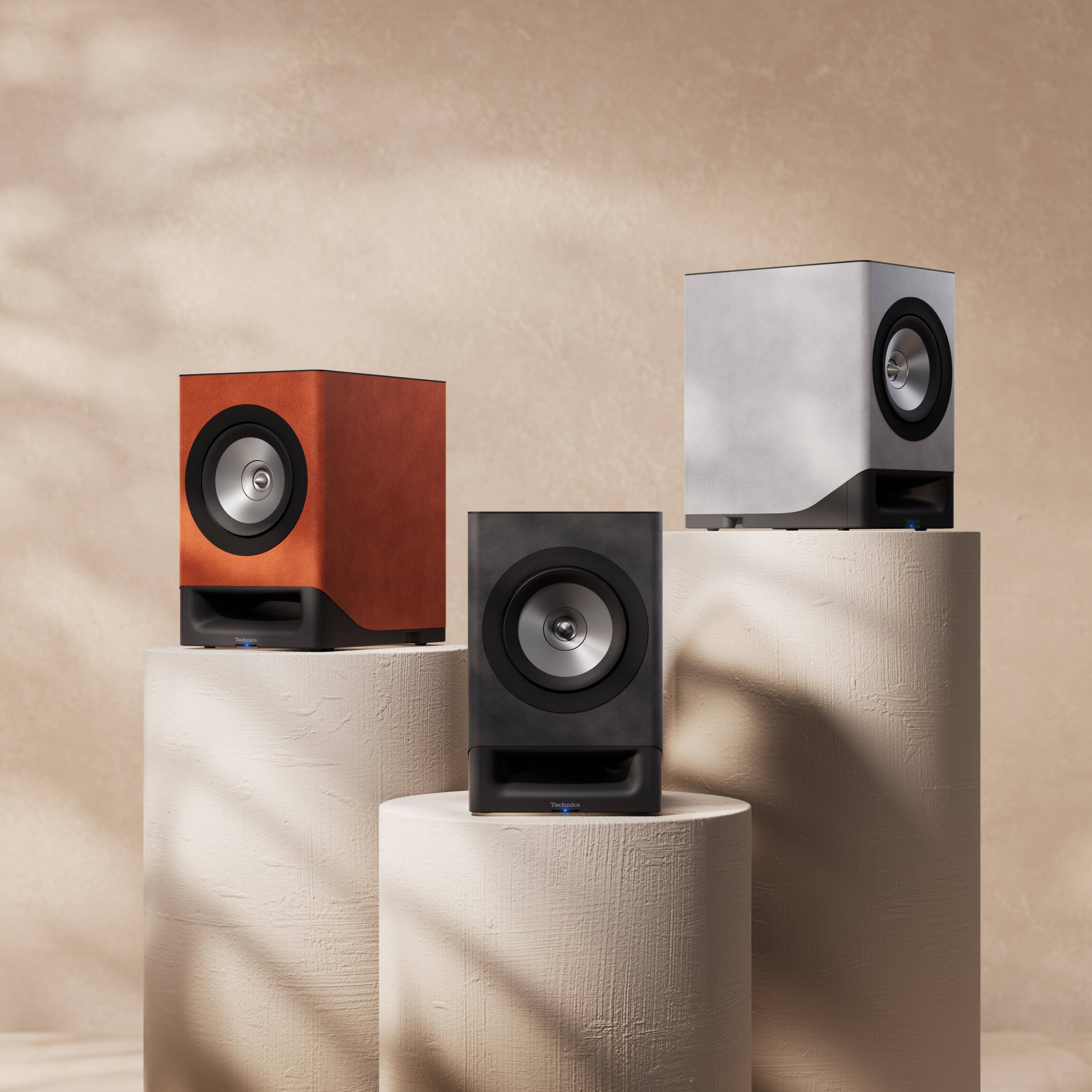 Alt View 14. Technics - Premium Class Hi-Res 200W Wireless Bookshelf Networking Speakers - Terracotta Brown.