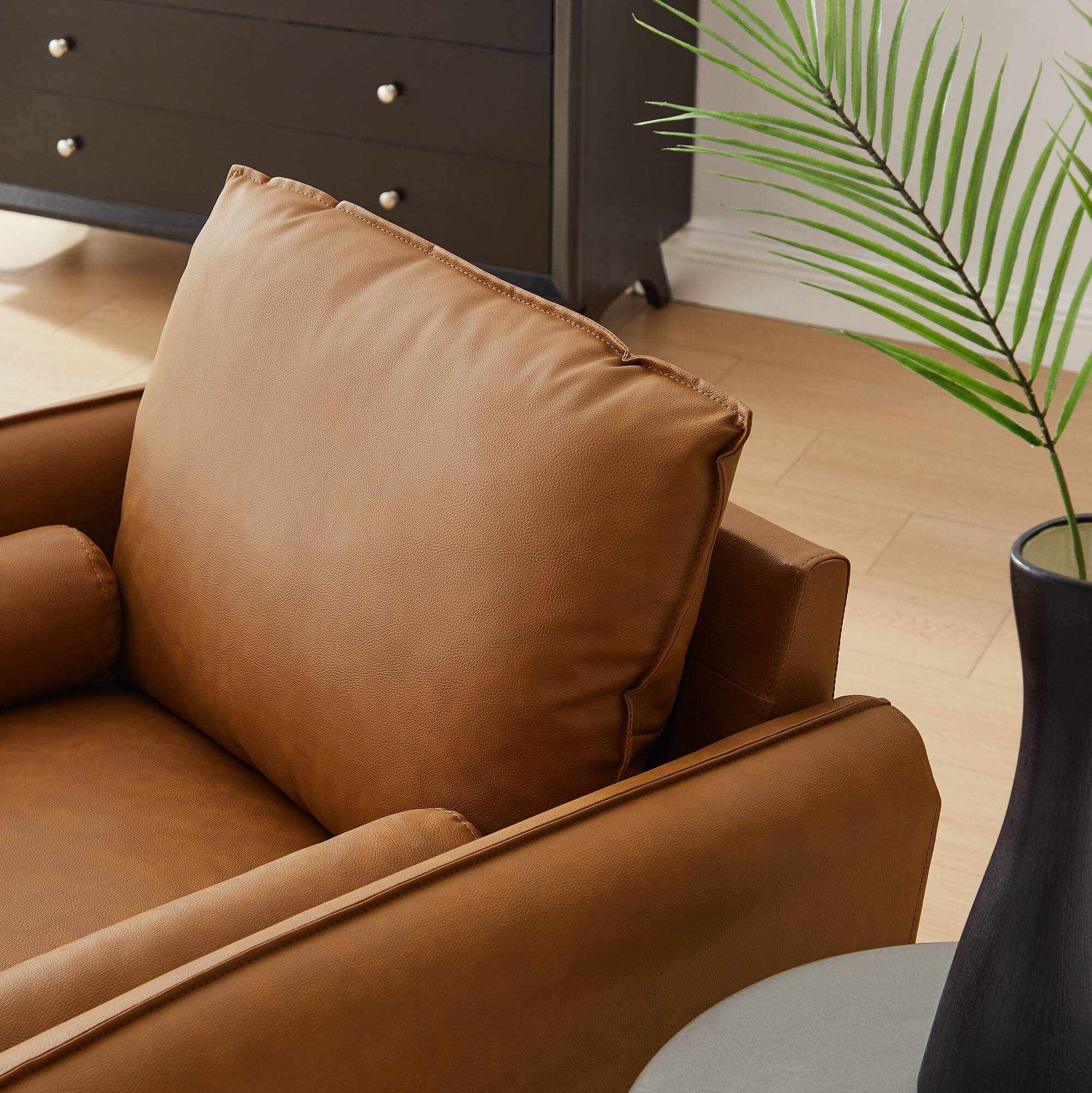 Alt View 5. Modway - Revive Upholstered Vegan Leather Accent Armchair by Modway - Brown.