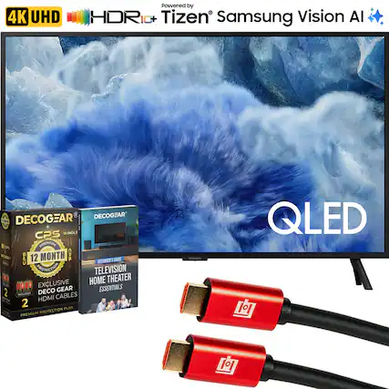 4K UHD
HDR10+
Powered by Tizen
Samsung Vision AI
QLED
DECOCGEAR
CPS BUNDLE
12 MONTH
EXCLUSIVE
DECOCGEAR HDMI CABLES
2 IN 1
PREMIUM PROTECTION PLAN
DECOCGEAR
BEGINNER'S GUIDE
TELEVISION HOME THEATER ESSENTIALS
SAMSUNG QLED
