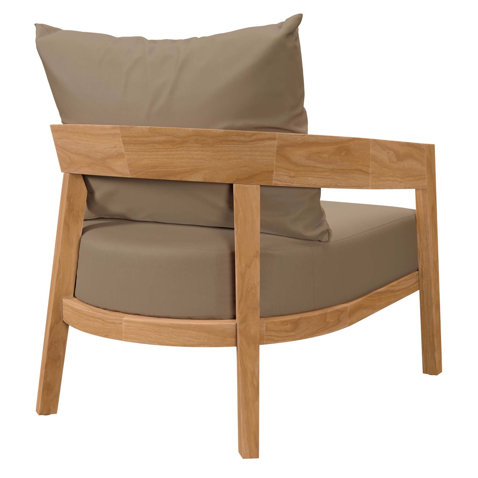 Back. Modway - Brisbane Teak Wood Outdoor Patio Armchair by Modway - Natural Light Brown.