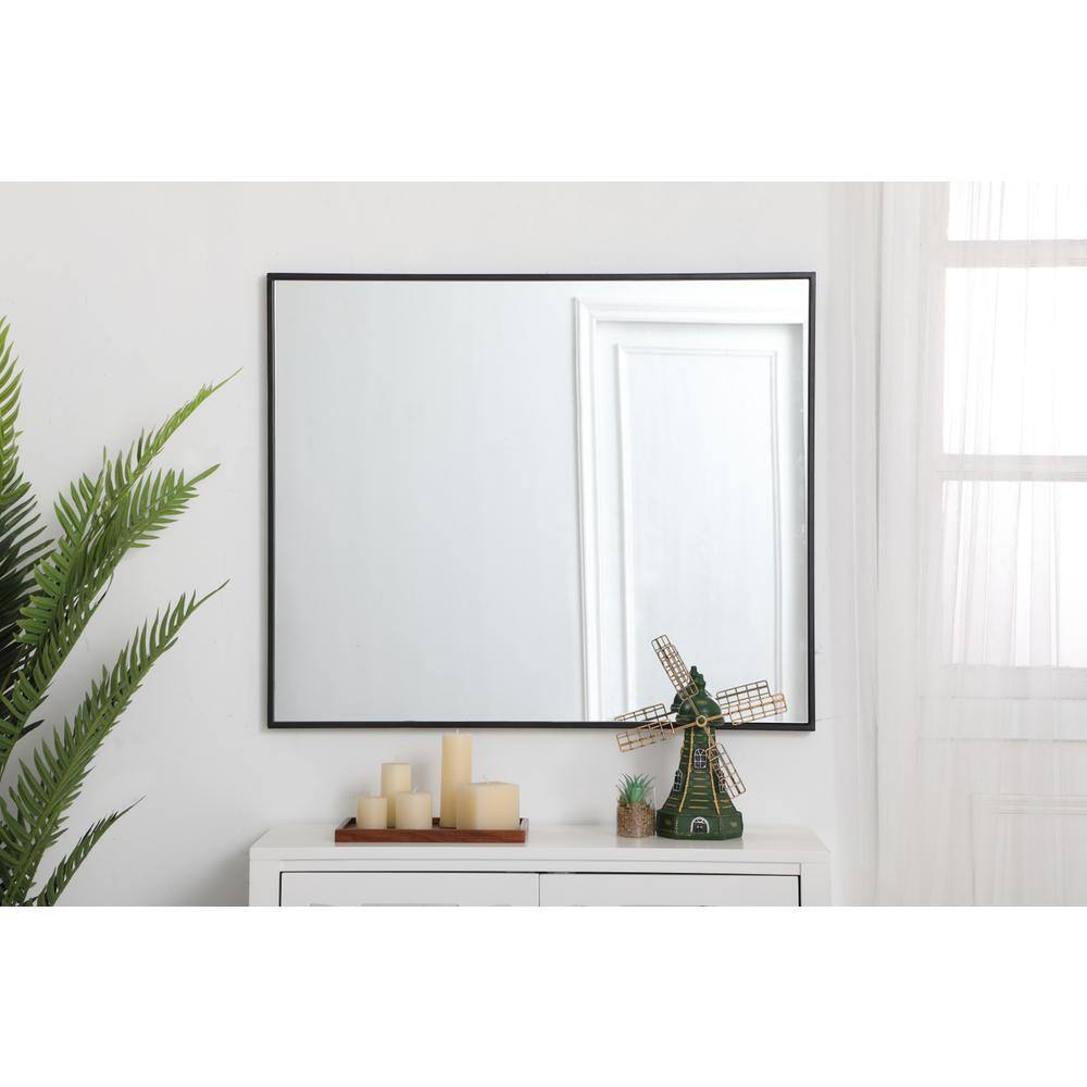 Alt View 4. Elegant Decor - Metal frame rectangle mirror 30 inch in Black - Black.