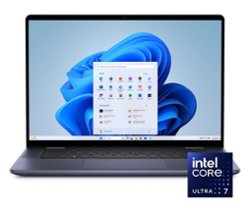 Dell - Inspiron 16” 2-in-1 Mini-LED Touch Laptop Intel Core Ultra 7 Processor - 32GB Memory – 1TB SDD - Intel Arc Graphics - Midnight Blue - Front_Zoom