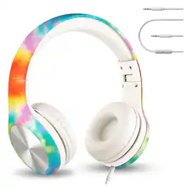 Stock Preferred - Foldable Over-Ear Kids Headset - Rainbow