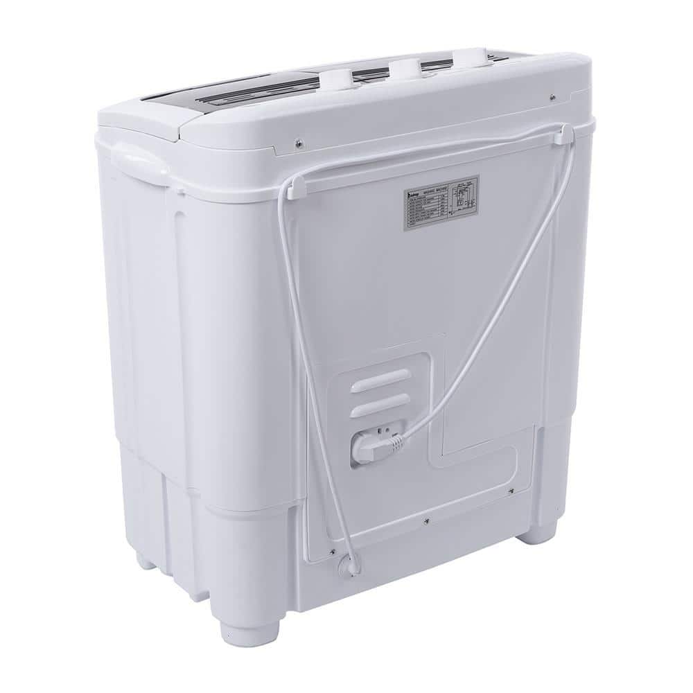 Alt View 2. Winado - Electric 14.3lbs Compact Semi-Automatic Washing Machine Apartment Spin Dry - White&Black.
