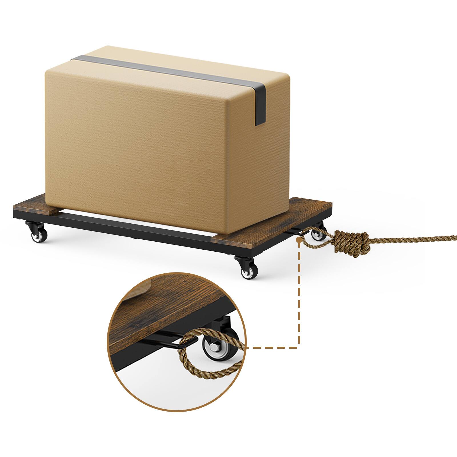 Alt View 1. Oumilen - Heavy-Duty Furniture Moving Dolly, 2-Pack Brown Wood Base - Brown.