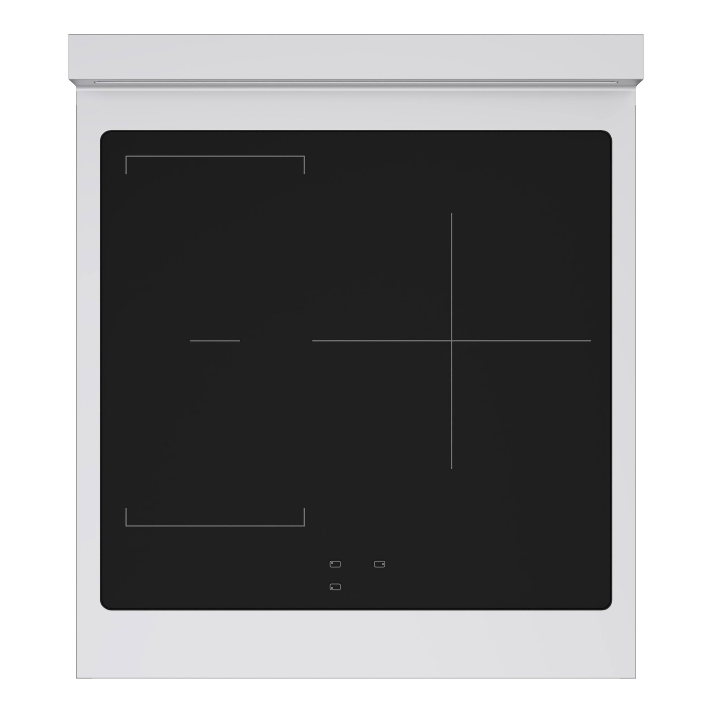 Alt View 10. ZLINE - Autograph 24 in. 3.2 cu. ft. Marino Freestanding Induction Range with 3 Burners and Convection Oven w/ Black Accents - Stainless Steel.