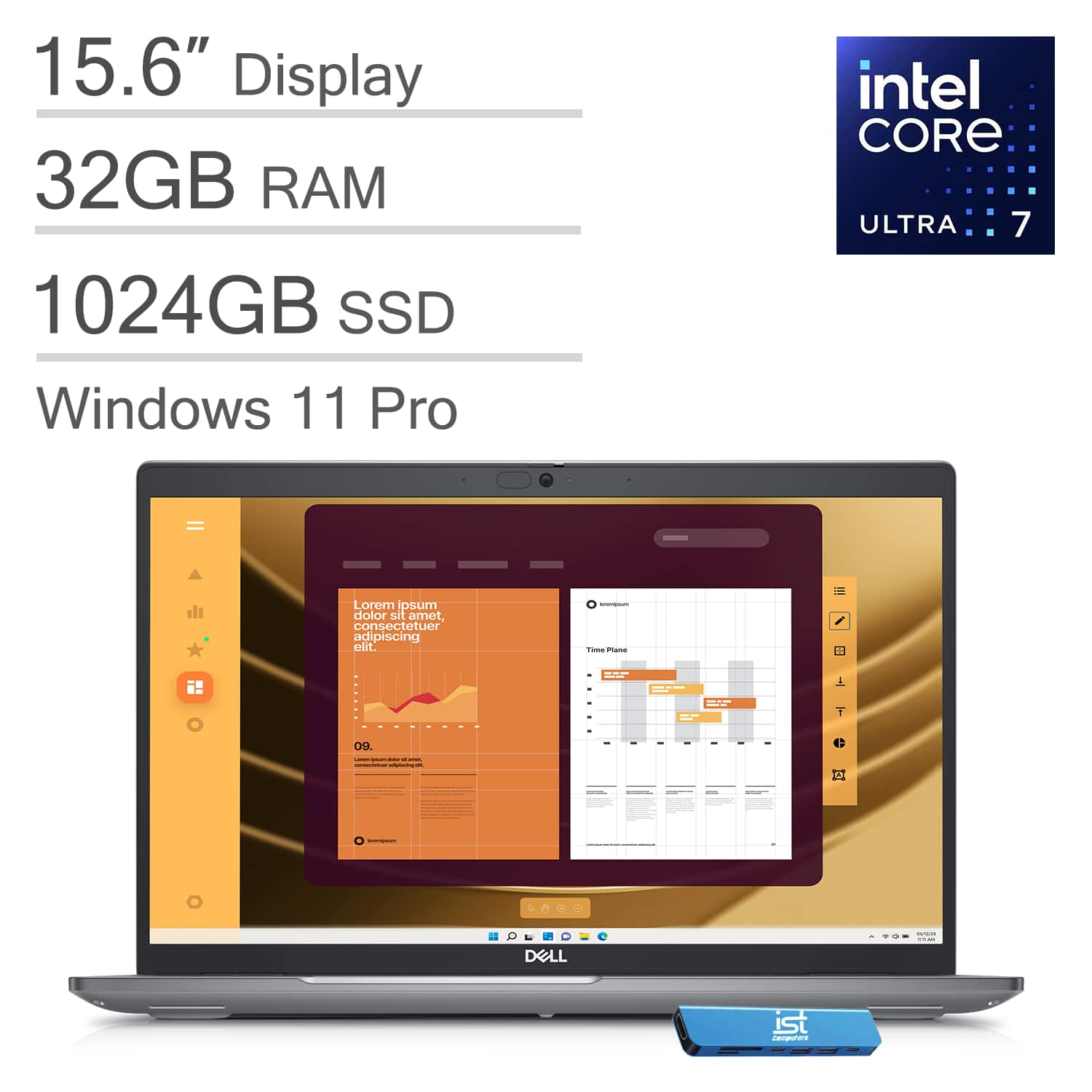Dell - Latitude 5550 15.6" FHD Laptop - Intel Core Ultra 7 with 32GB Memory - 1TB SSD - Thunderbolt 4 - Backlit - Win 11Pro - Gray