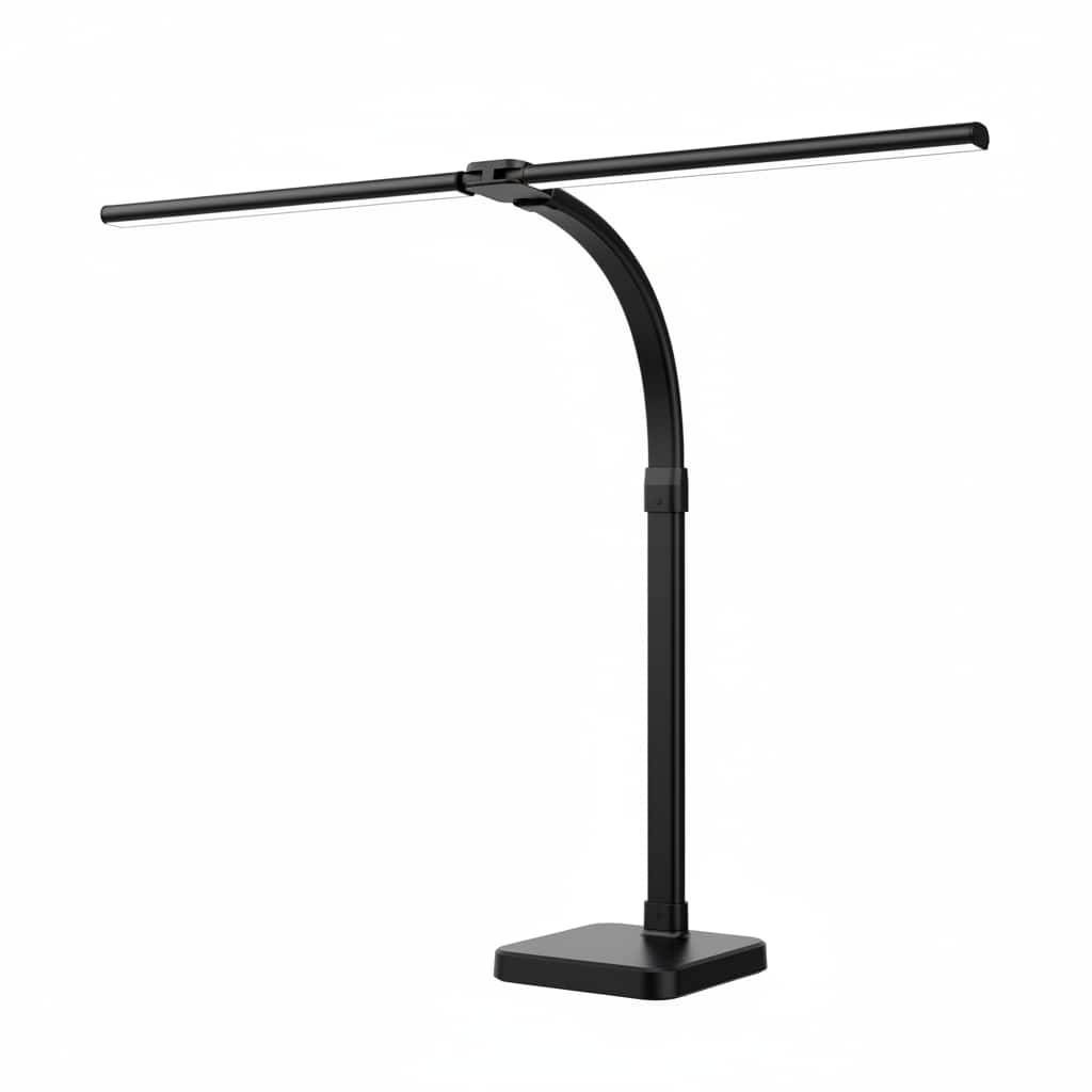 Dazzed Corner - LED Double Head Desk Lamp, 24W, 5 Brightness Levels - Black
