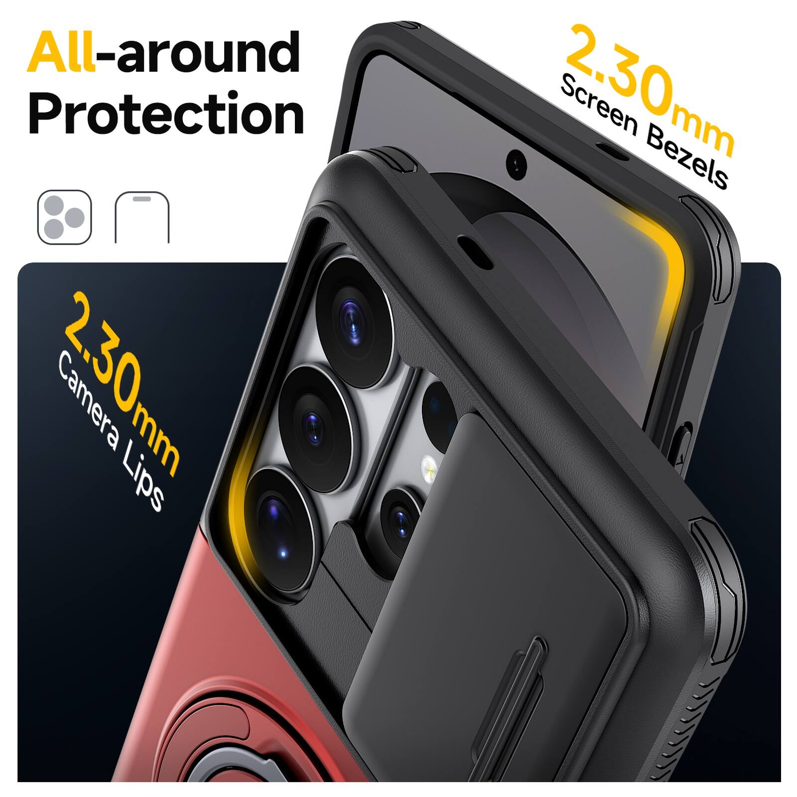 All-around Protection  
2.30mm Camera Lips  
2.30mm Screen Bezels