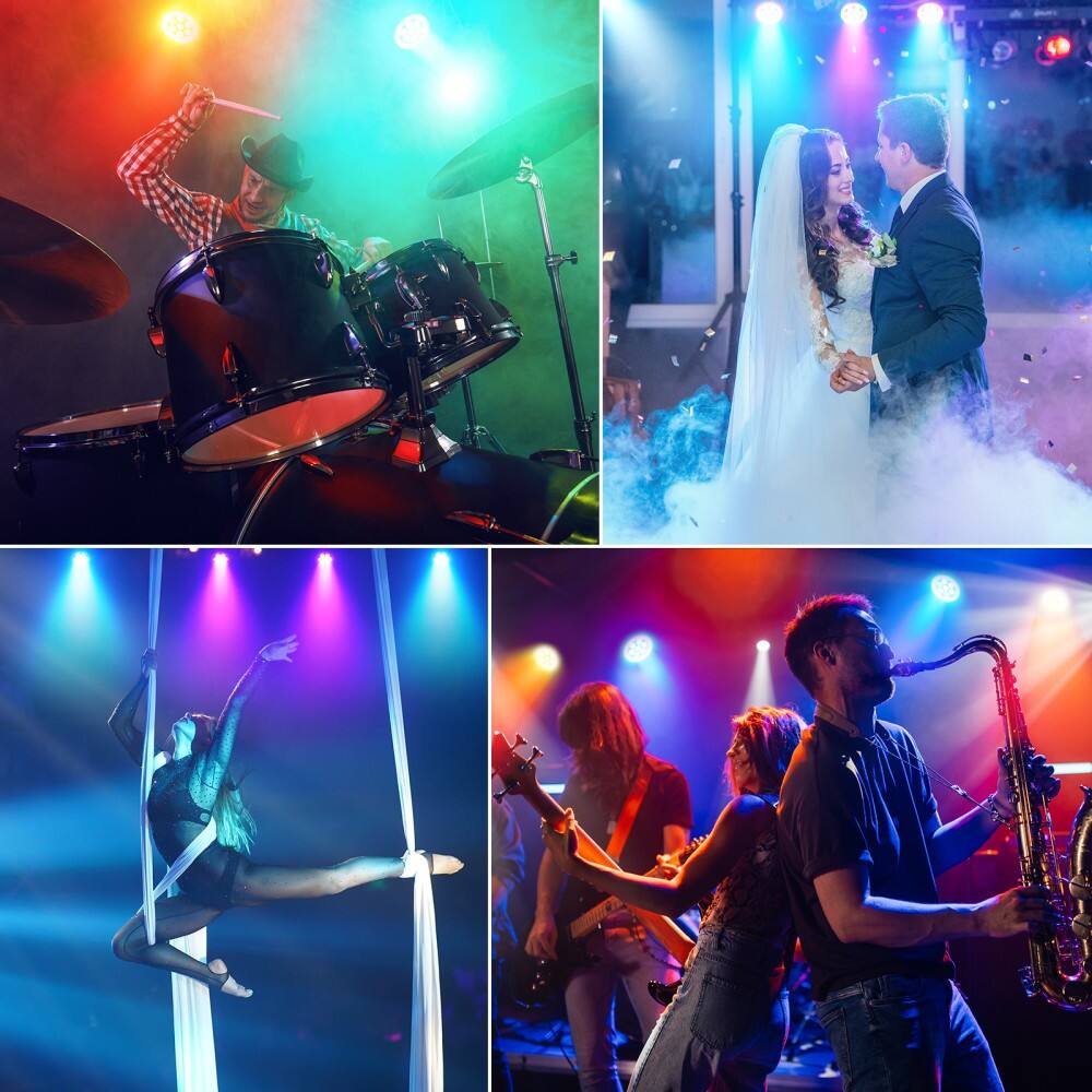 Alt View 3. UKing - 7PCS Strip with Light Par Light Stage Light DJ Light with Remote control for Disco Dance Hall Party Bar Performance.