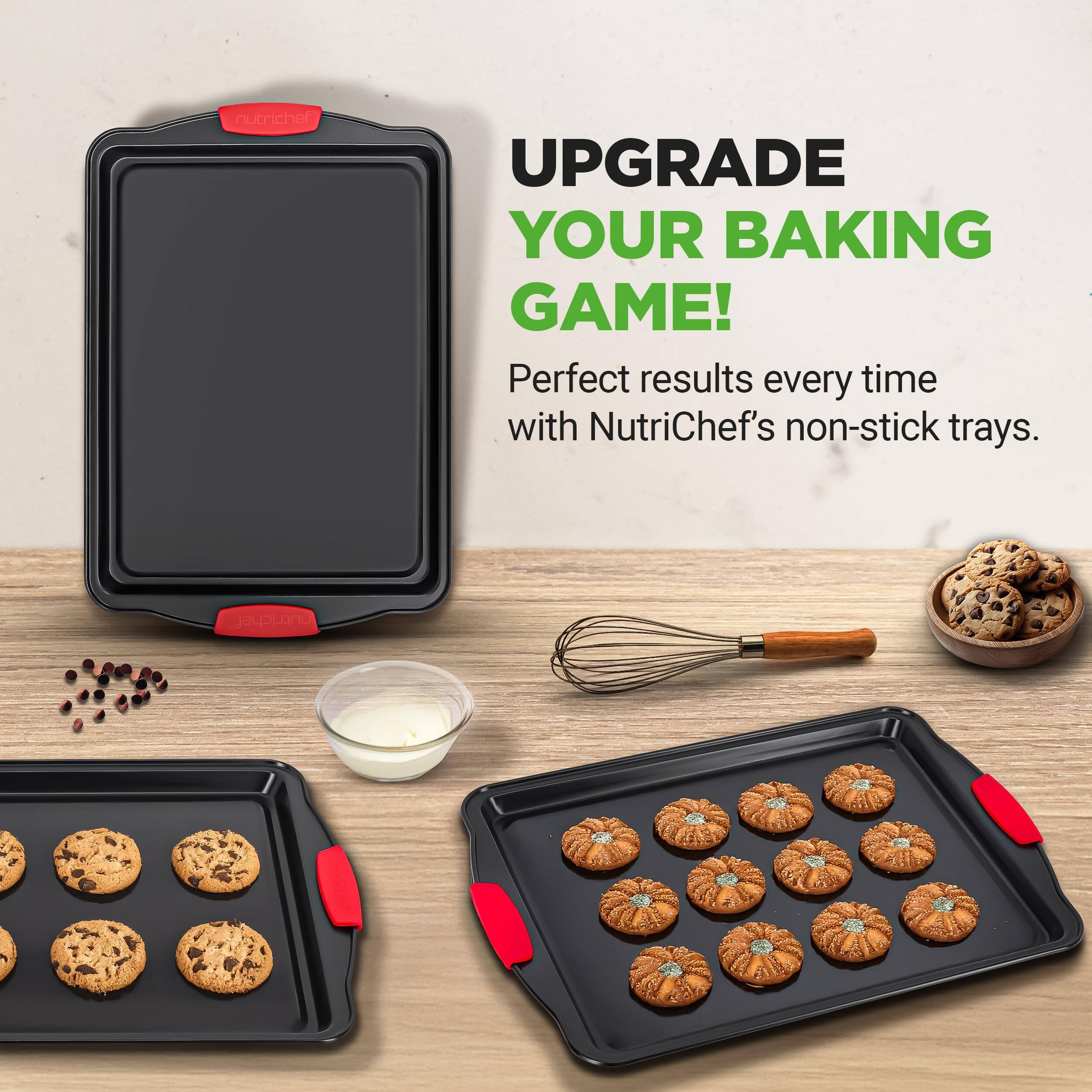 Upgrade Your Baking Game! Perfect results every time with NutriChef's non-stick trays.