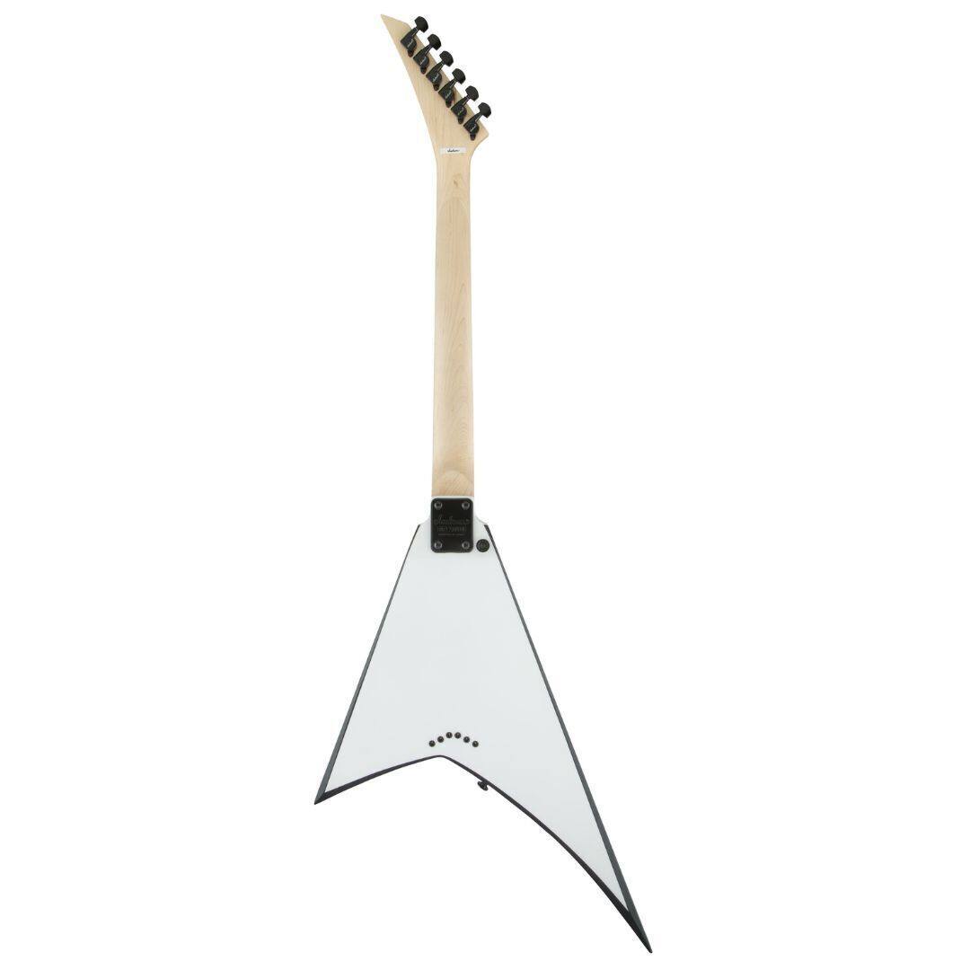 Left. Jackson - Jackson JS Series Rhoads JS32T, White with Black Bevels Electric Guitar.
