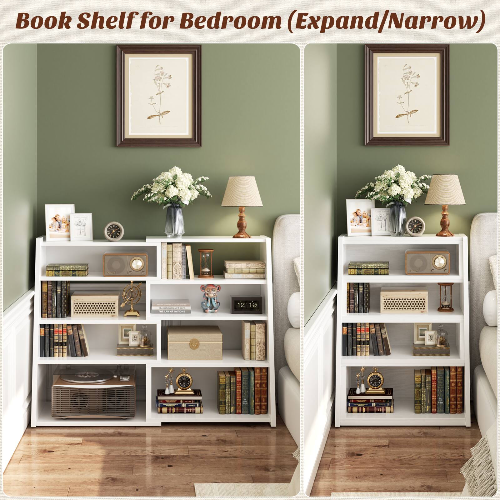 Book Shelf for Bedroom (Expand/Narrow)