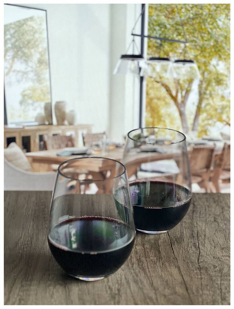 Alt View 1. APRILSOUL - Oval Halo Tritan Glasses Set of 4 Hi Ball Plastic BPA Free Cocktail Drinkware Water Tumblers - white.