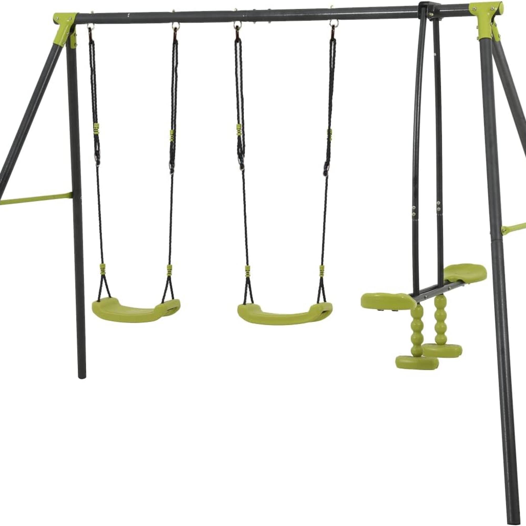 Alt View 6. ELEMENT ACE - Triple Seat Children's Outdoor Metal Swing Set for Playground with 3 Seats - Durable Steel Frame.