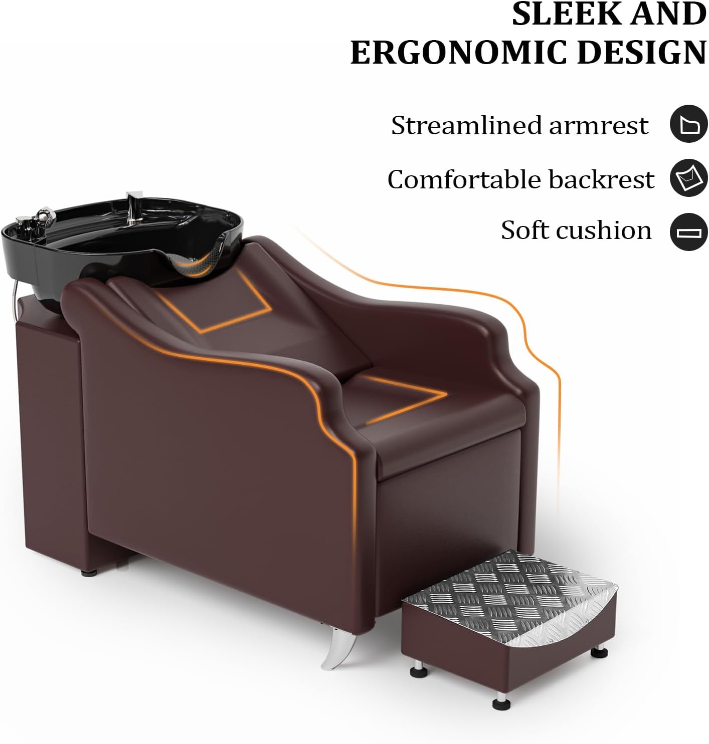 SLEEK AND ERGONOMIC DESIGN  
- Streamlined armrest  
- Comfortable backrest  
- Soft cushion