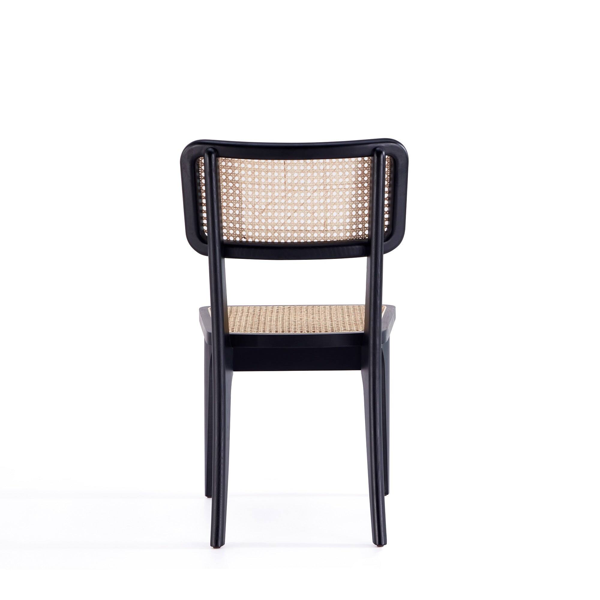 Alt View 3. Manhattan Comfort - Giverny Industry Chic Wood Dining Chair - Set of 2 - Black and Natural.