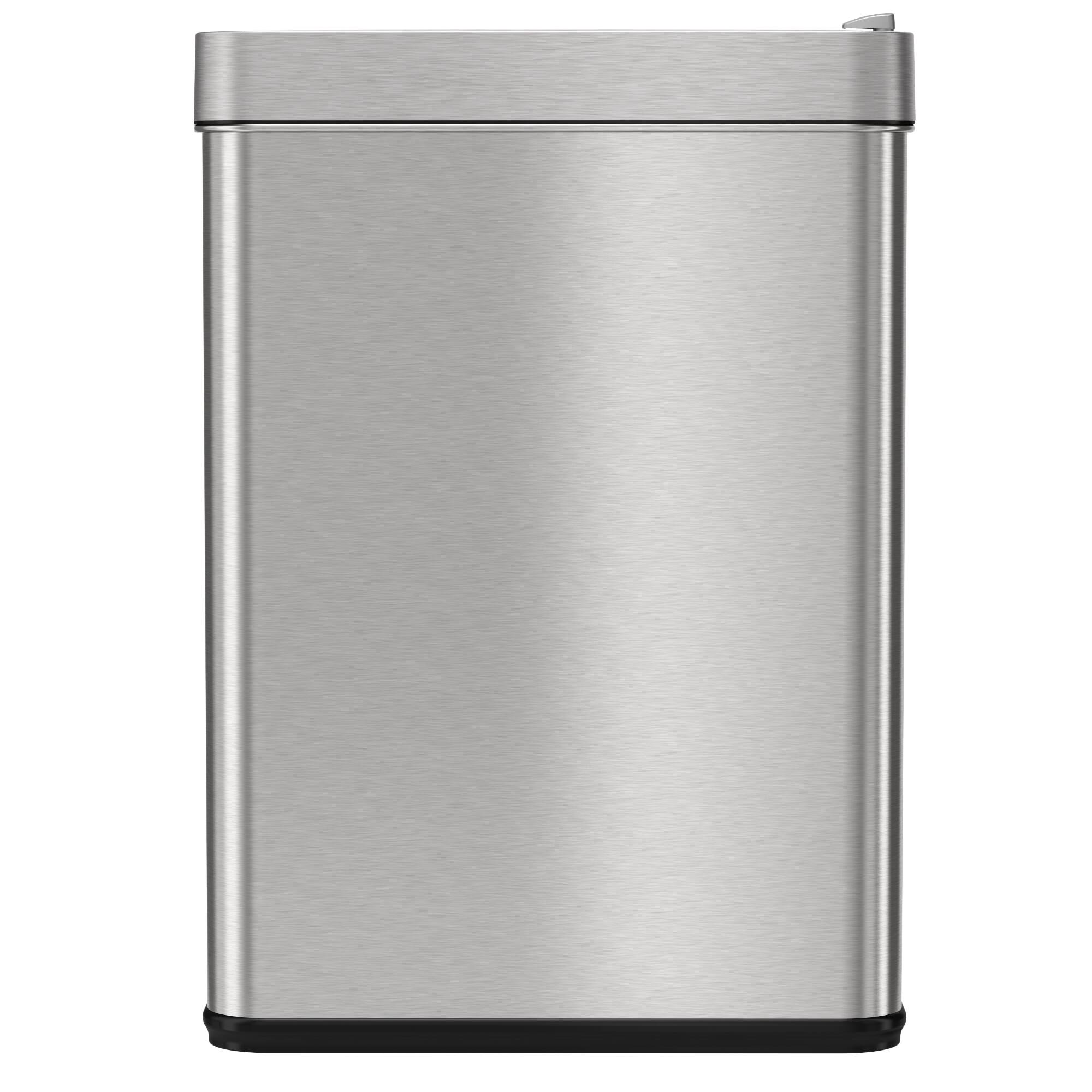 Alt View 15. iTouchless - 13 Gallon Touchless Sensor Wings Lid Trash Can with Pet-Proof Lid and AbsorbX Odor Control, Stainless Steel Kitchen Bin - Silver.