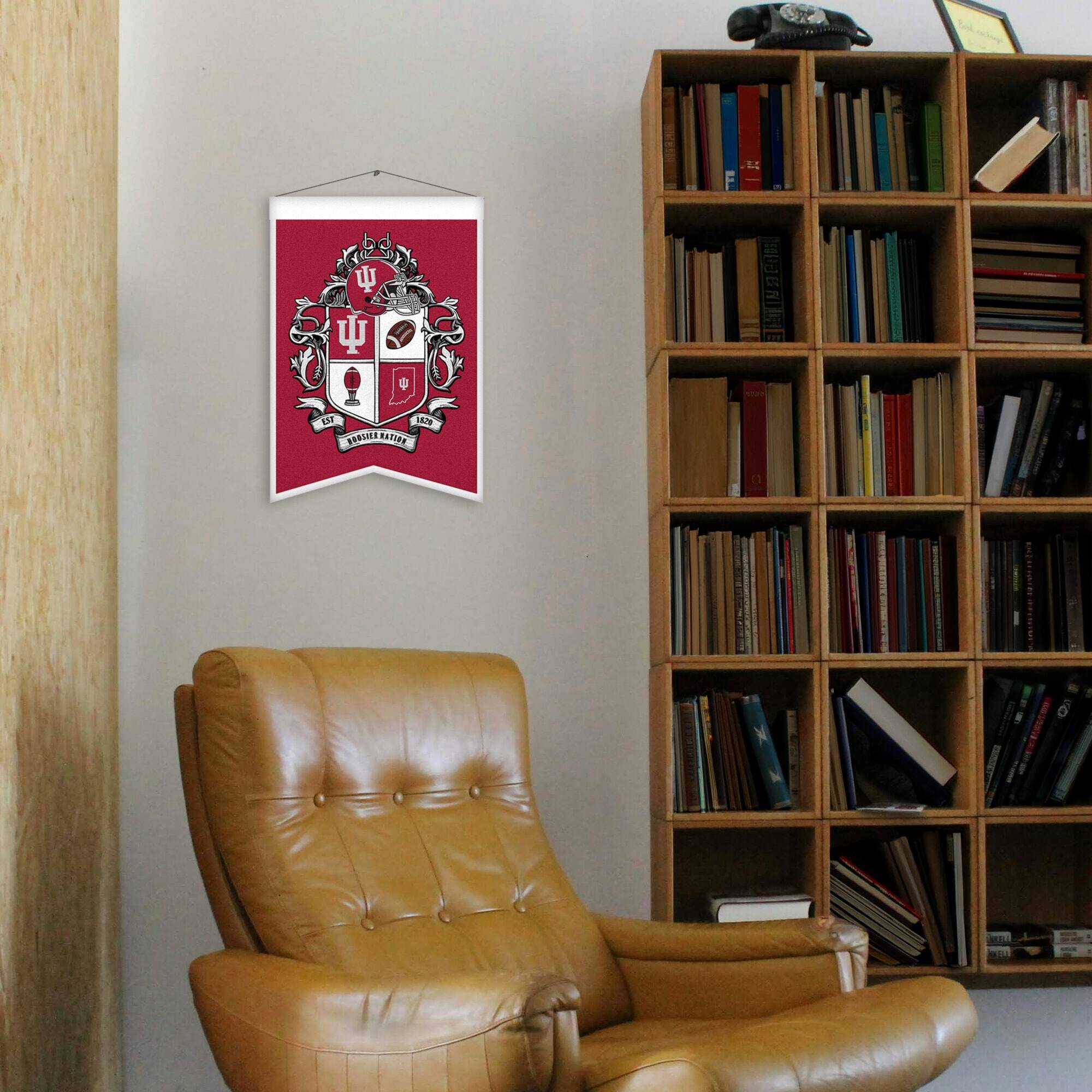 Alt View 1. Sporticulture - Indiana Hoosiers 15" x 22" Crest Banner - Multicolor.