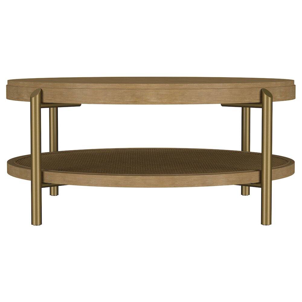 Left. Coaster Co. of America - Arini Round Coffee Table With Storage Shelf Sand Wash - Sand Wash.