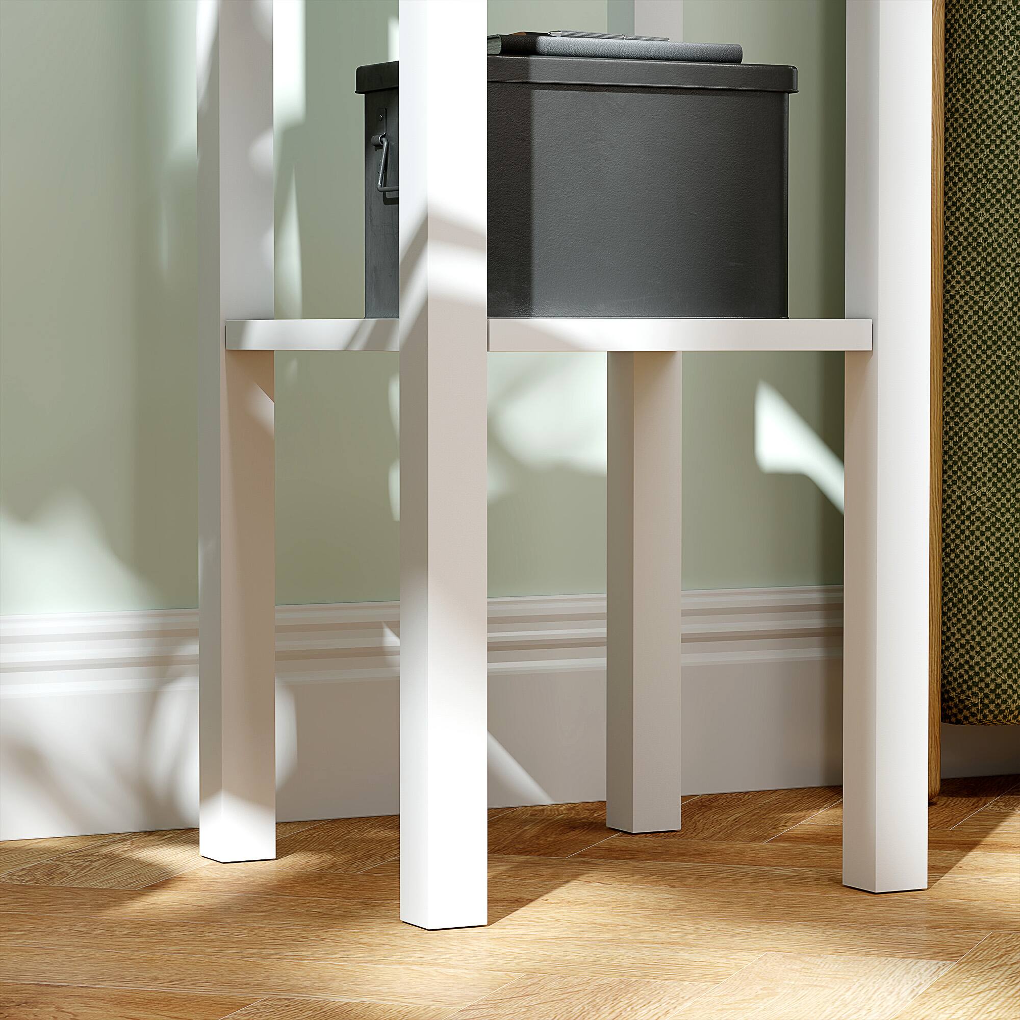 Alt View 8. Homcom - Side Tables Set of 2 with Drawer and Shelf - White.