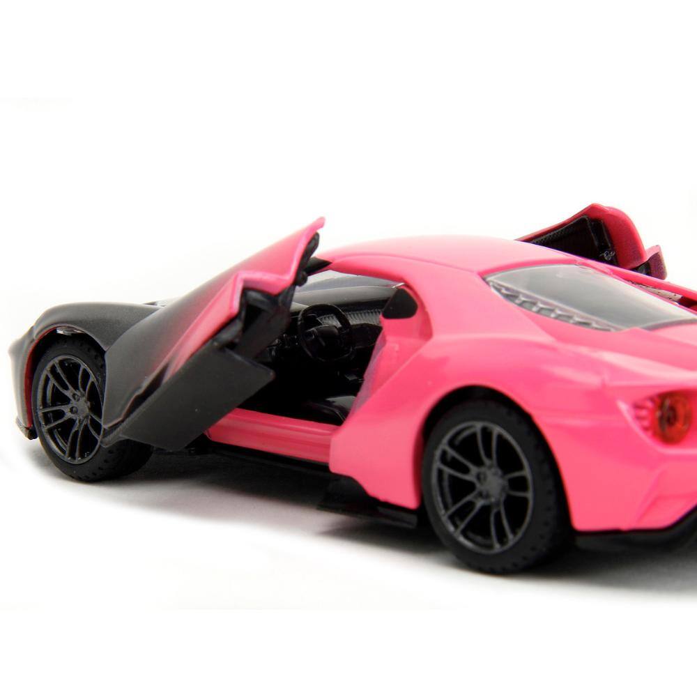 Left. Jada - 2017 Ford GT Gray Metallic and Pink Gradient "Pink Slips" Series 1/32 - Gray Metallic and Pink Gradient.
