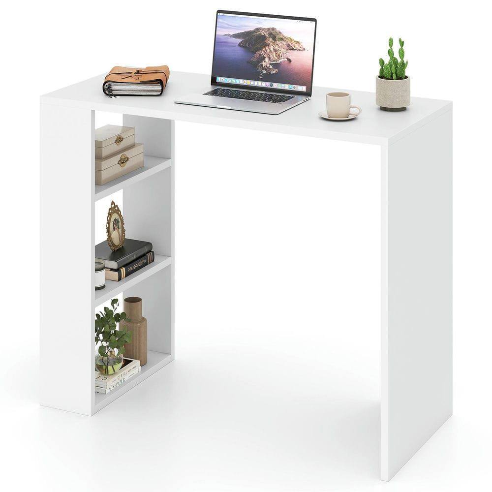 Alt View 4. Kadyn - 36-Inch Computer Desk - 3 Open Shelves, Perfect for Home Office/Study, White - White.