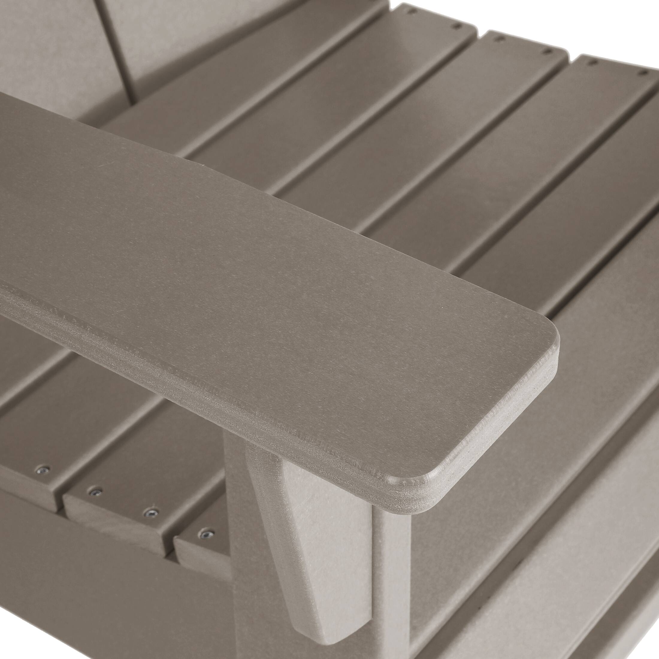 Alt View 5. WestinTrends - WestinTrends Ashore Outdoor Patio HDPE Plastic Modern Adirondack Dining Chair - Weathered Wood.