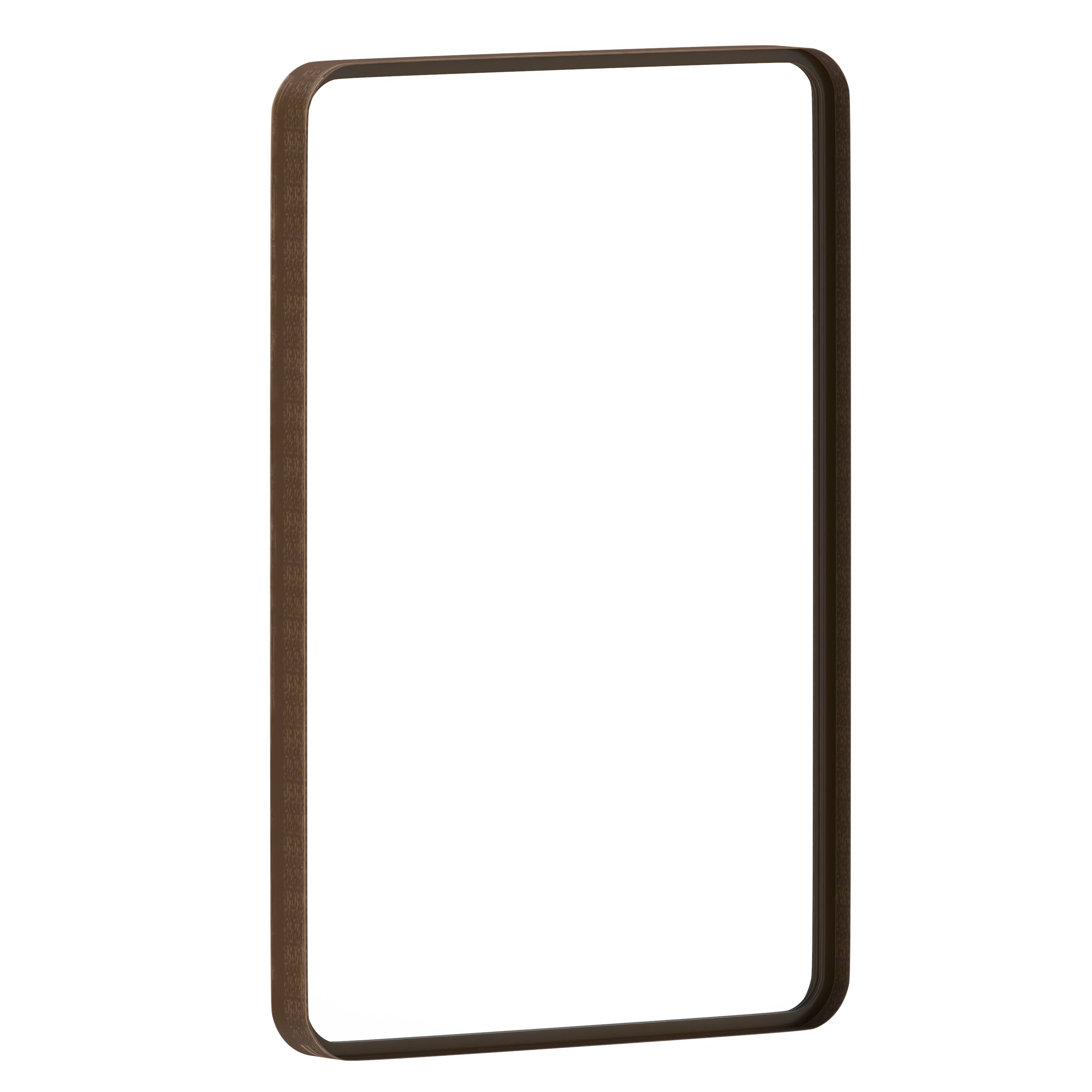 Alt View 1. Emma + Oliver - Afsin Wall Mirror with Silver Backed Glass for Clarity for Entryways, Bathrooms & More - Brushed Bronze.