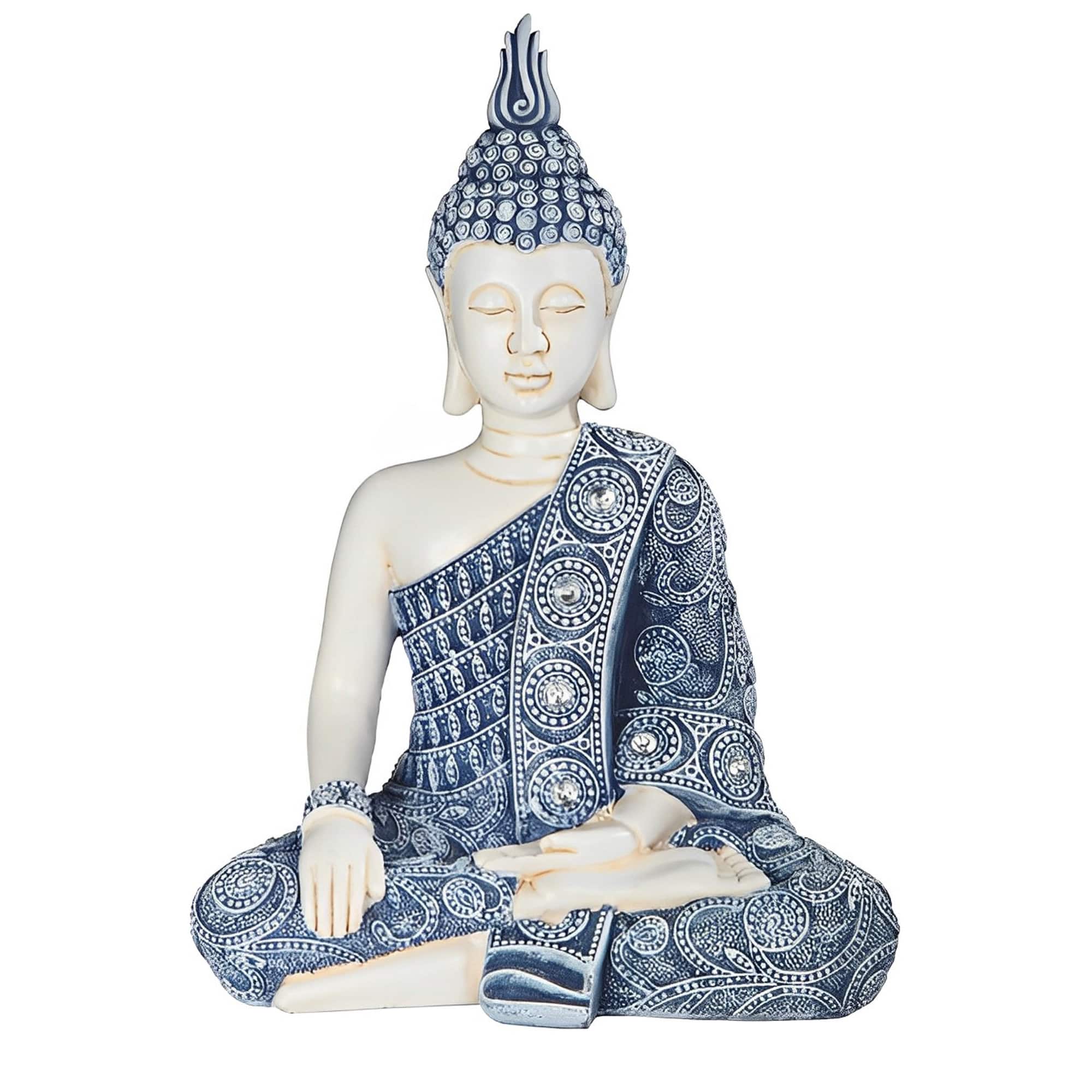 FC Design - 11"H Earth Touching Buddha Figurine Statue Office Desk Tabletop Home Decor Gift - Multi-Color