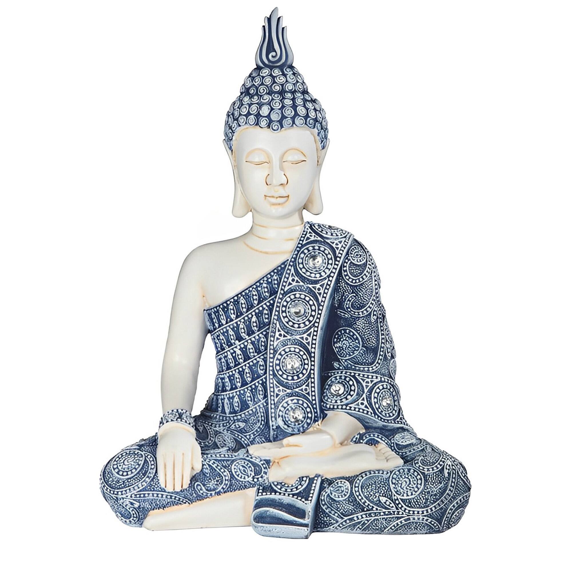 Front. FC Design - FC Design 11"H Earth Touching Buddha Figurine Statue Office Desk Tabletop Home Decor Gift - Multi-Color.