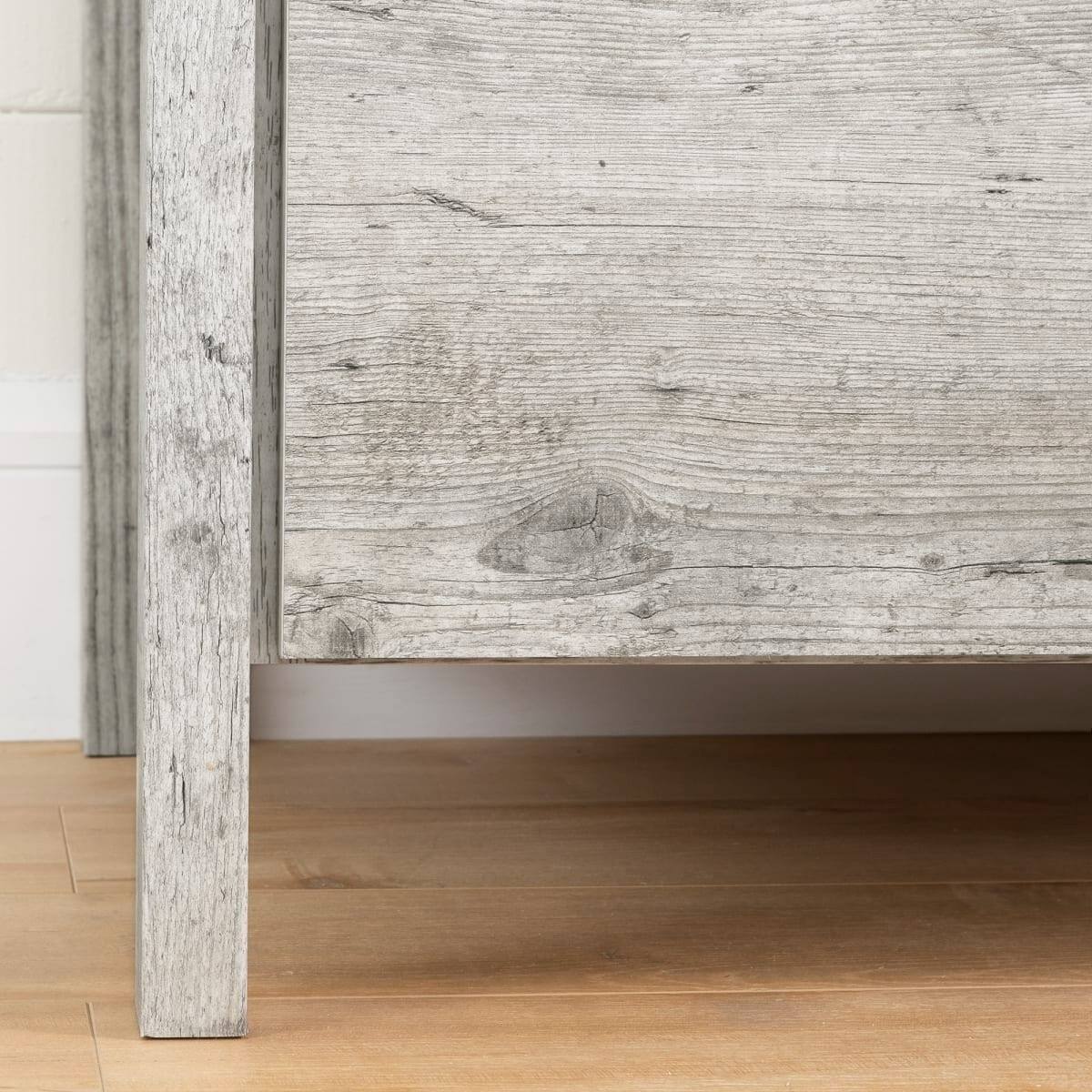 Left. Hivvago - Modern Washed Pine 5 Drawer Storage Chest - Grey.