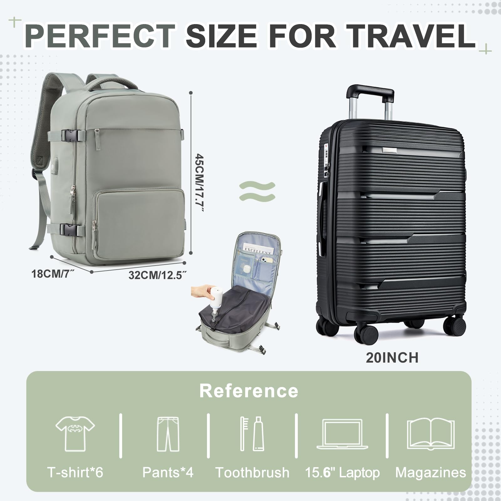 Pacoar Cade Vacuum Backpack Travel With Men Women Air Pump Carry On ...