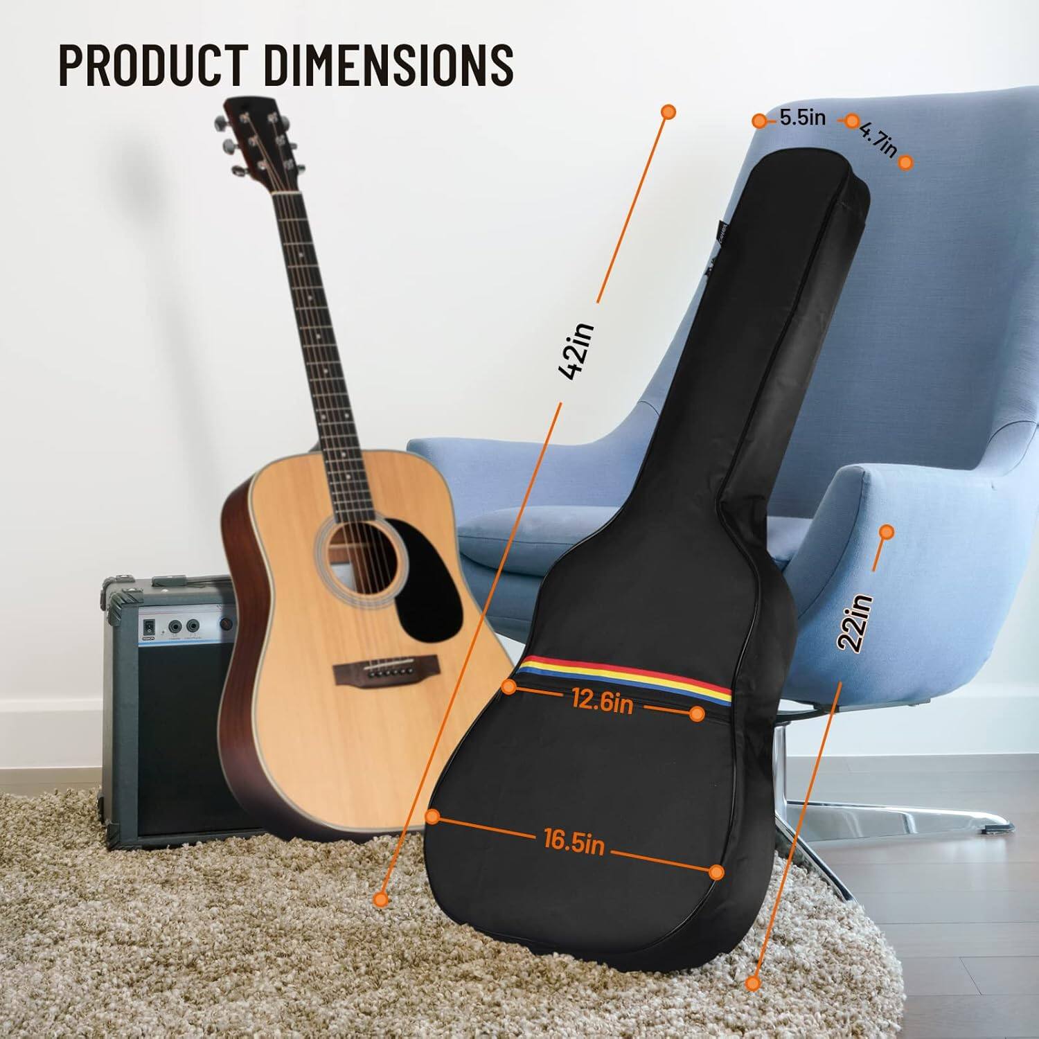 PRODUCT DIMENSIONS  
5.5in  
4.7in  
42in  
12.6in  
22in  
16.5in