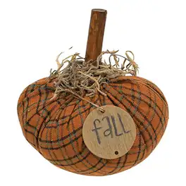 BreeBe - *Stuffed Fall Plaid Mossy Pumpkin 4" - Orange