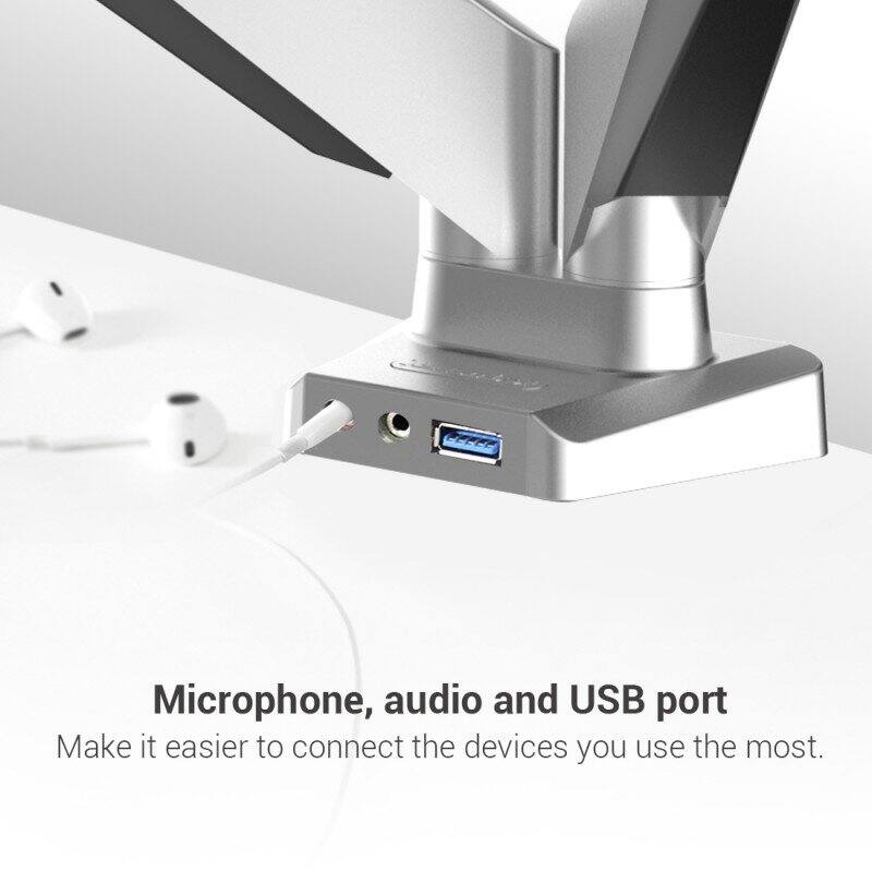 Microphone, audio and USB port  
Make it easier to connect the devices you use the most.