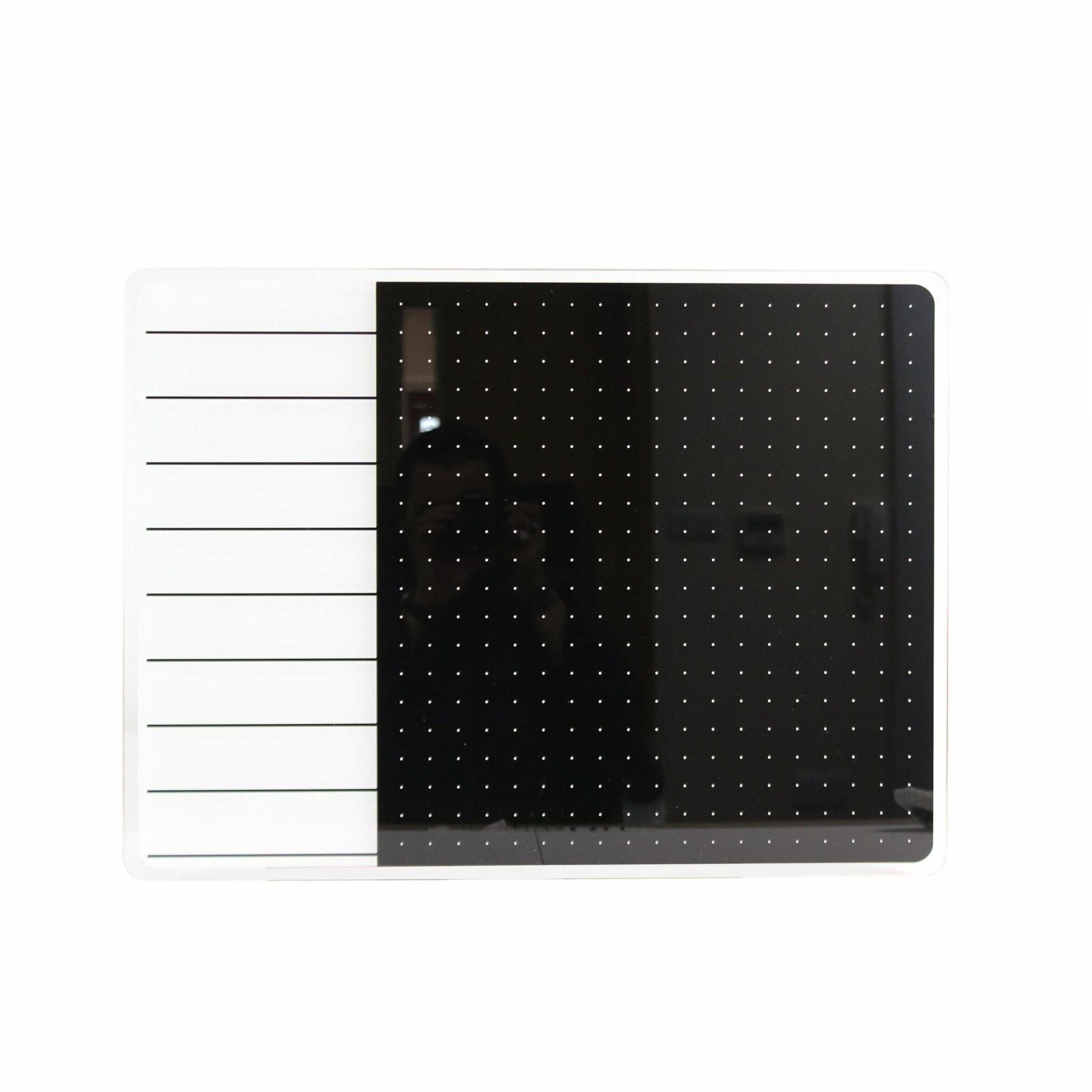 Alt View 16. Floortex - Viztex Glacier White &amp; Black Plan &amp; Grid Glass Dry Erase Board - 17'' x 23'' - White.
