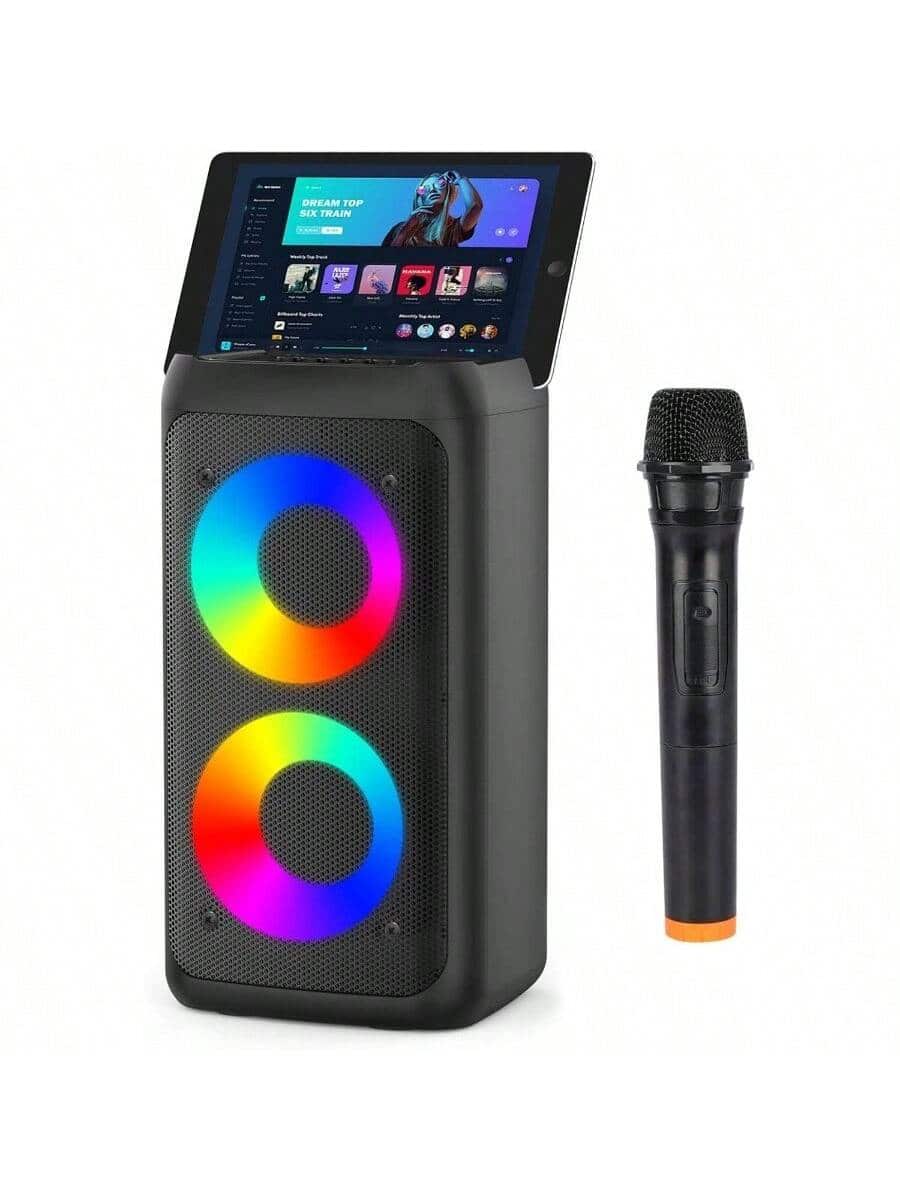 Stamp n Camp - High Performance Professional Karaoke Speaker with Wireless, Party - Blue - For Outdoor, Home - Black