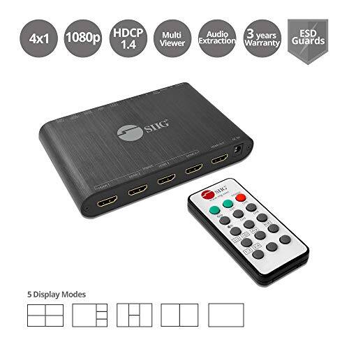 HDCP 1.4 Multi Audio 3 years ESD 4x1 1080p Viewer Extraction Warranty Guards

5 Display Modes